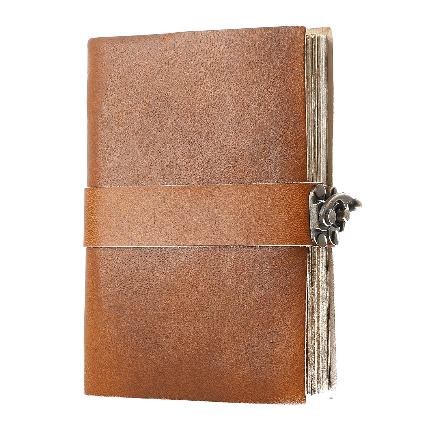 Vintage 100% Genuine Leather Journal with Handmade Paper - Tan