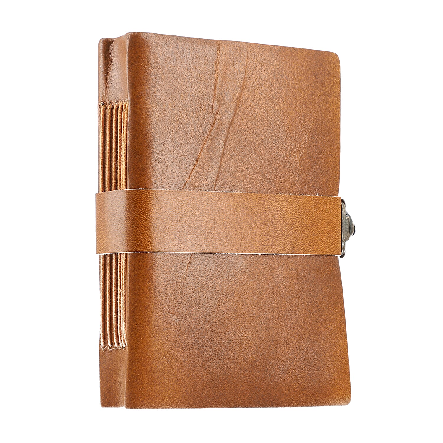 Vintage 100% Genuine Leather Journal with Handmade Paper - Tan