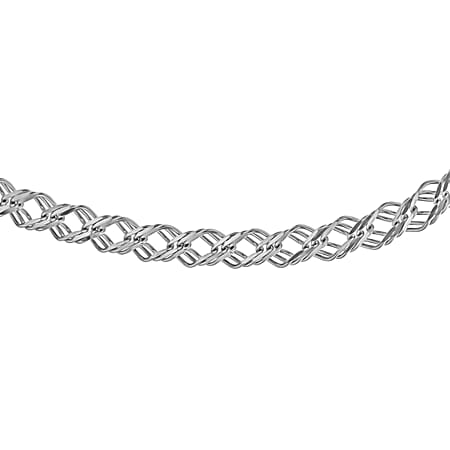 Sterling Silver 6mm Double Curb Chain 18 Inch