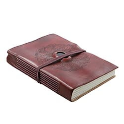 Lasercut 100% Genuine Leather Journal with Jasper Gemstone (Size 17x12x1 cm)