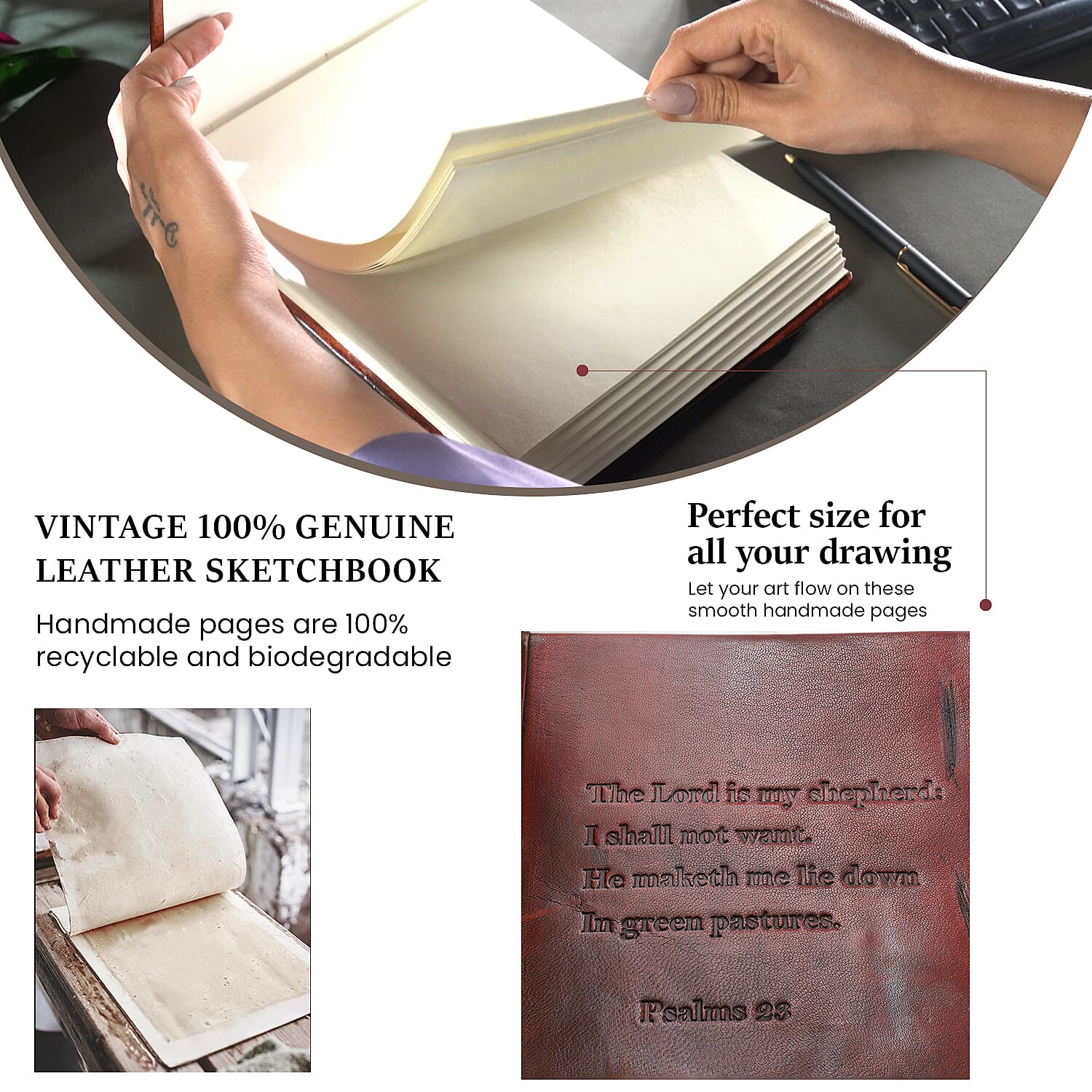 Vintage 100% Genuine Leather Journal Diary - Light Brown