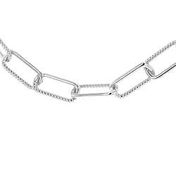 Sterling Silver Yellow Gold Plated 7.4mm Half Twisted Link Paper Chain 18 Inch