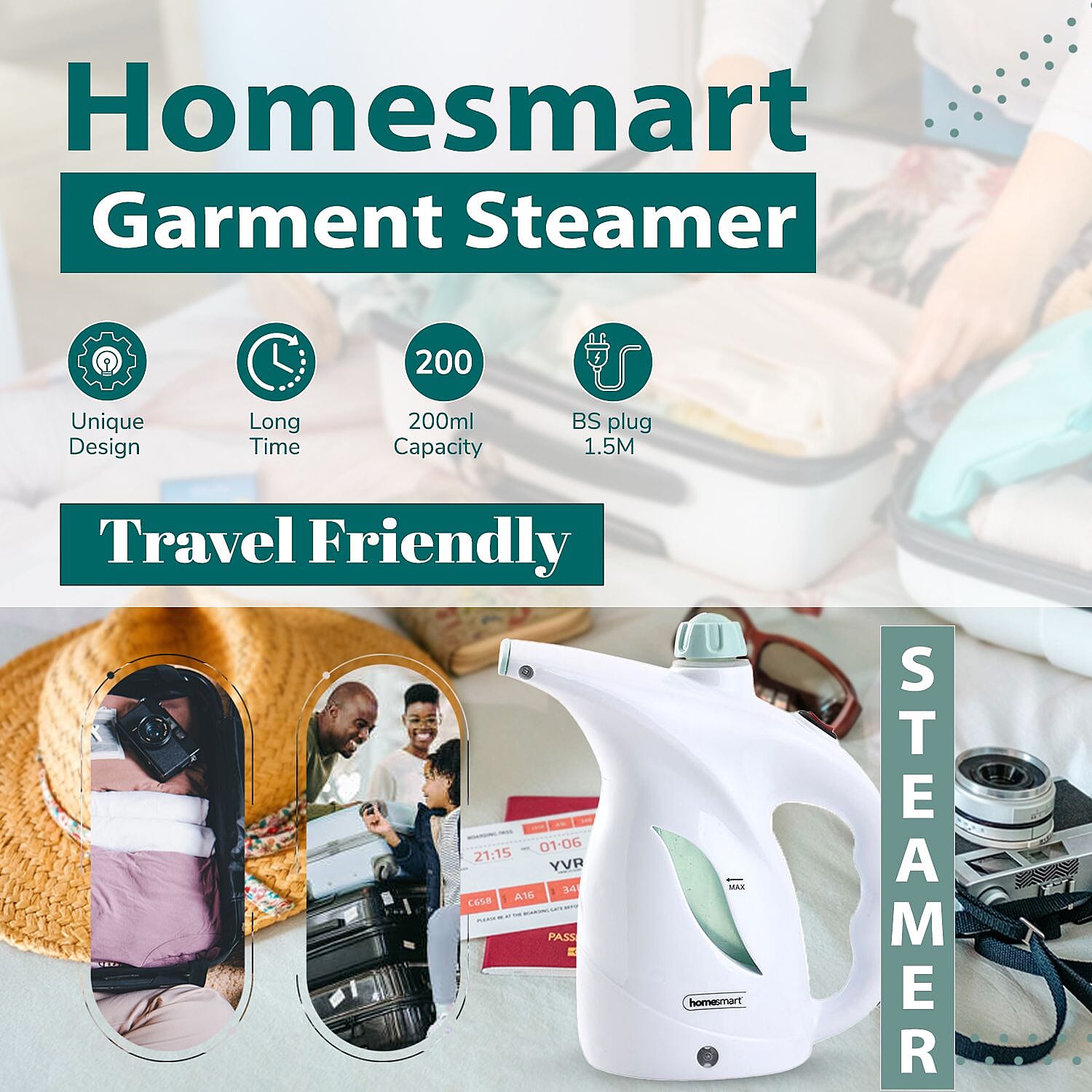 Homesmart - Garment Steamer with Two Attachments