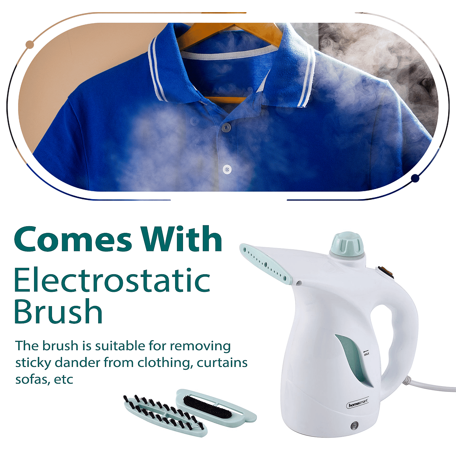 Homesmart - Garment Steamer with Two Attachments