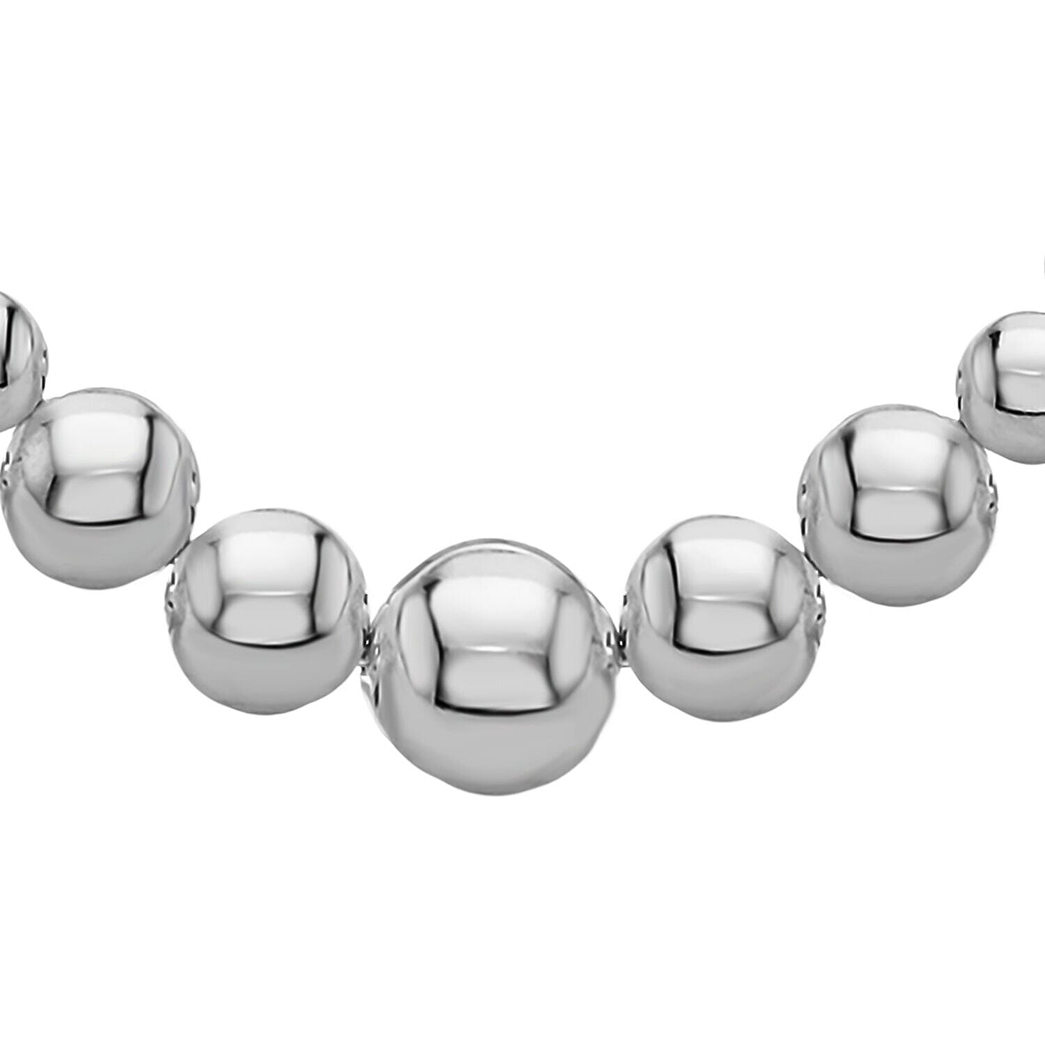 Sterling silver graduated hot sale bead necklace