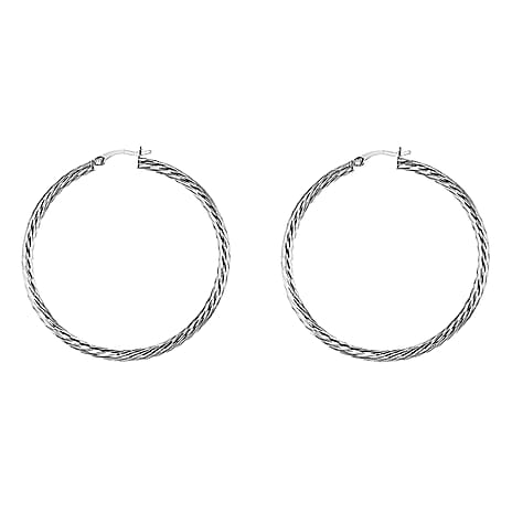 Rhodium Overlay Sterling Silver Earring,  Silver Wt. 7.6 Gms