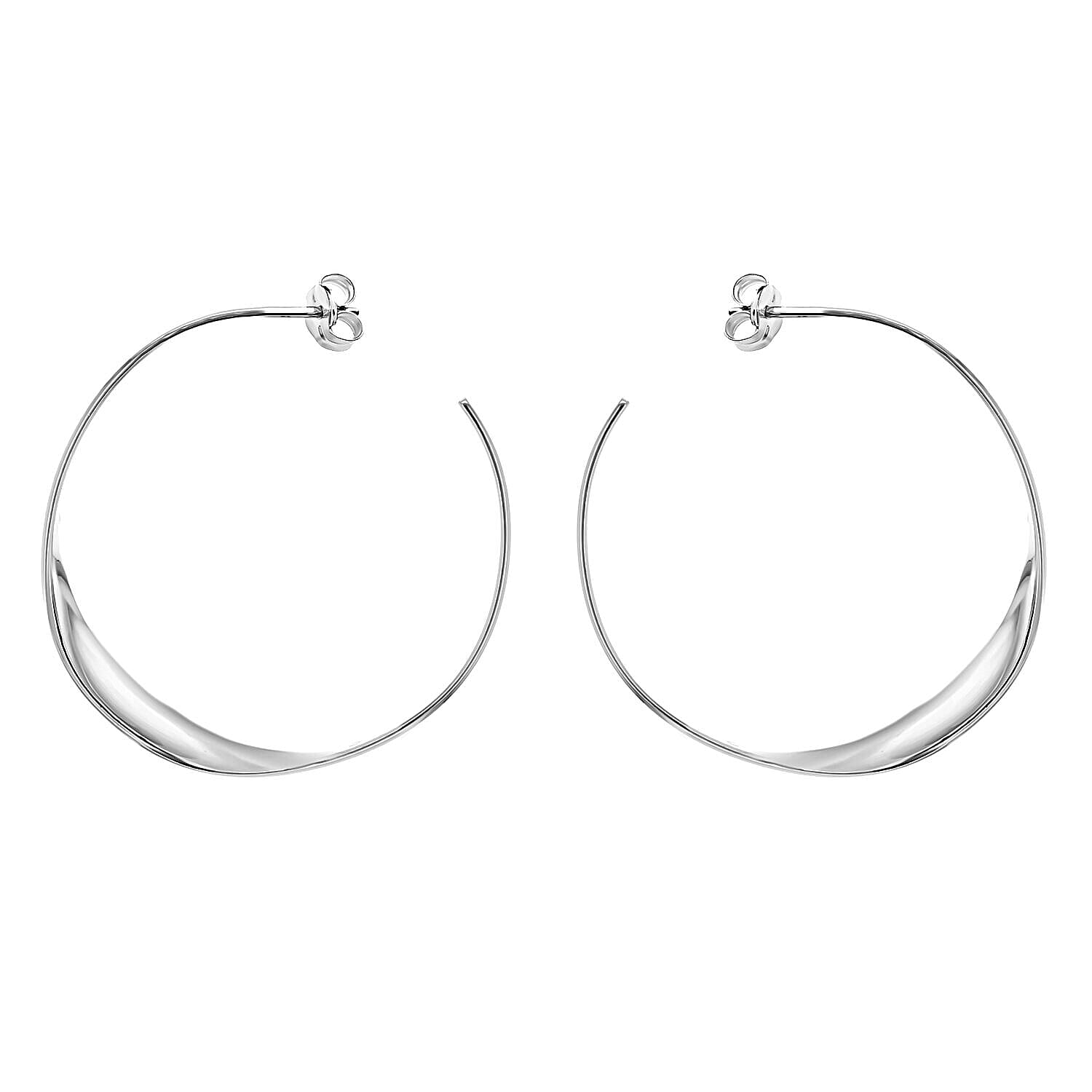 Rhodium Overlay Sterling Silver Earring,  Silver Wt. 5.6 Gms
