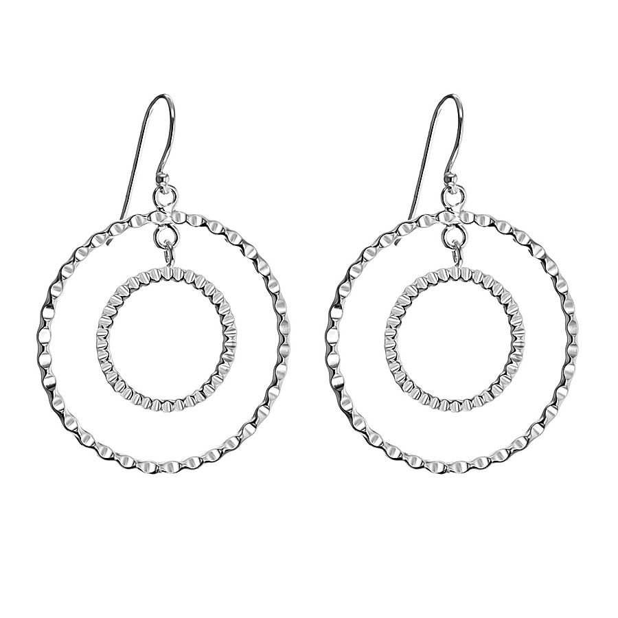 Rhodium Overlay Sterling Silver Earring,  Silver Wt. 6 Gms