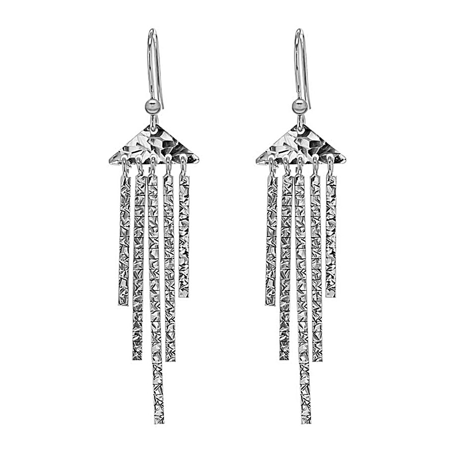 Rhodium Overlay Sterling Silver Earring,  Silver Wt. 7.5 Gms