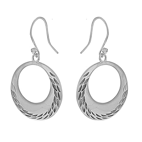 Rhodium Overlay Sterling Silver Earring,  Silver Wt. 5.4 Gms