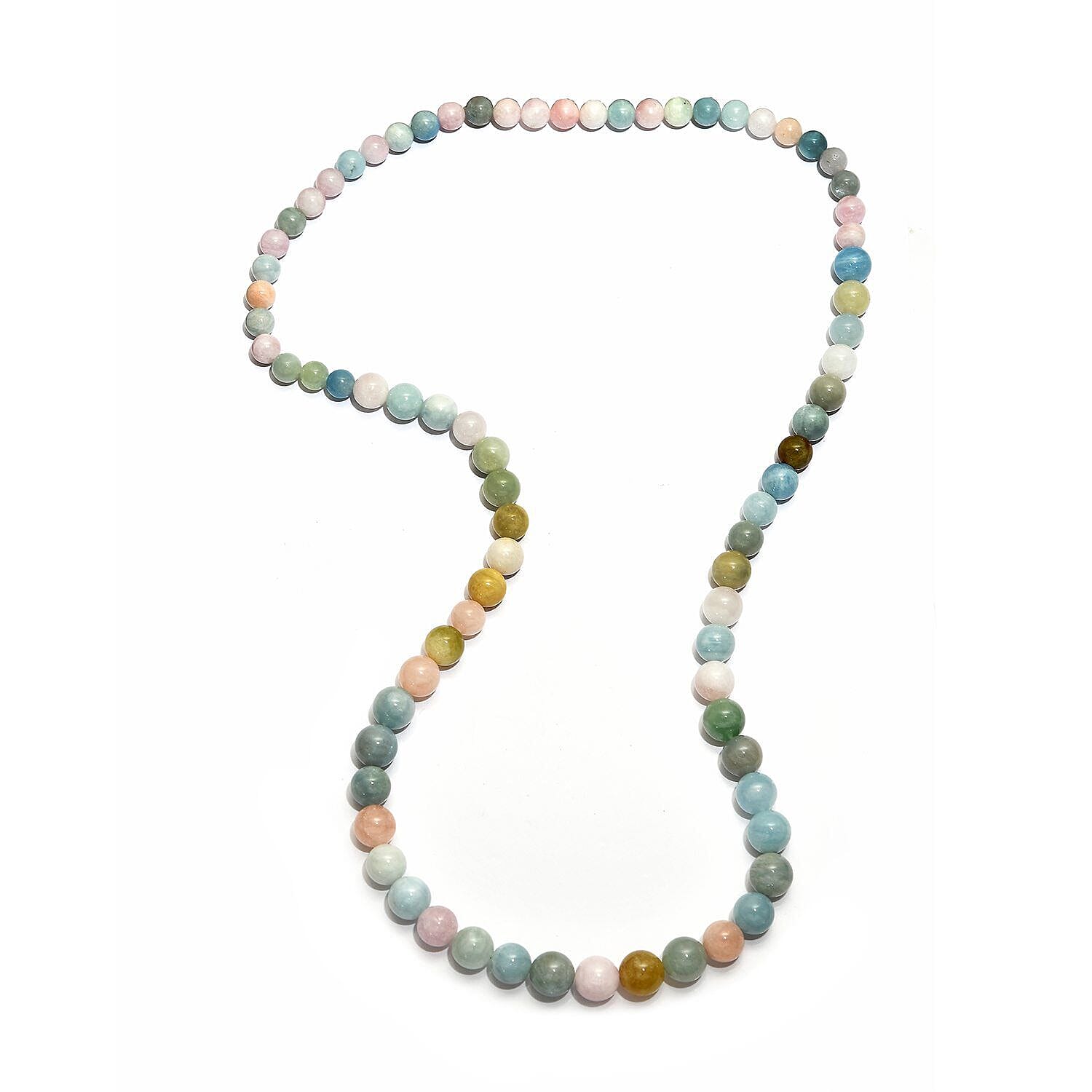 Multi Aquamarine, Morganite and Beryl Stone Necklace (Size - 30) 595.00 Ct.