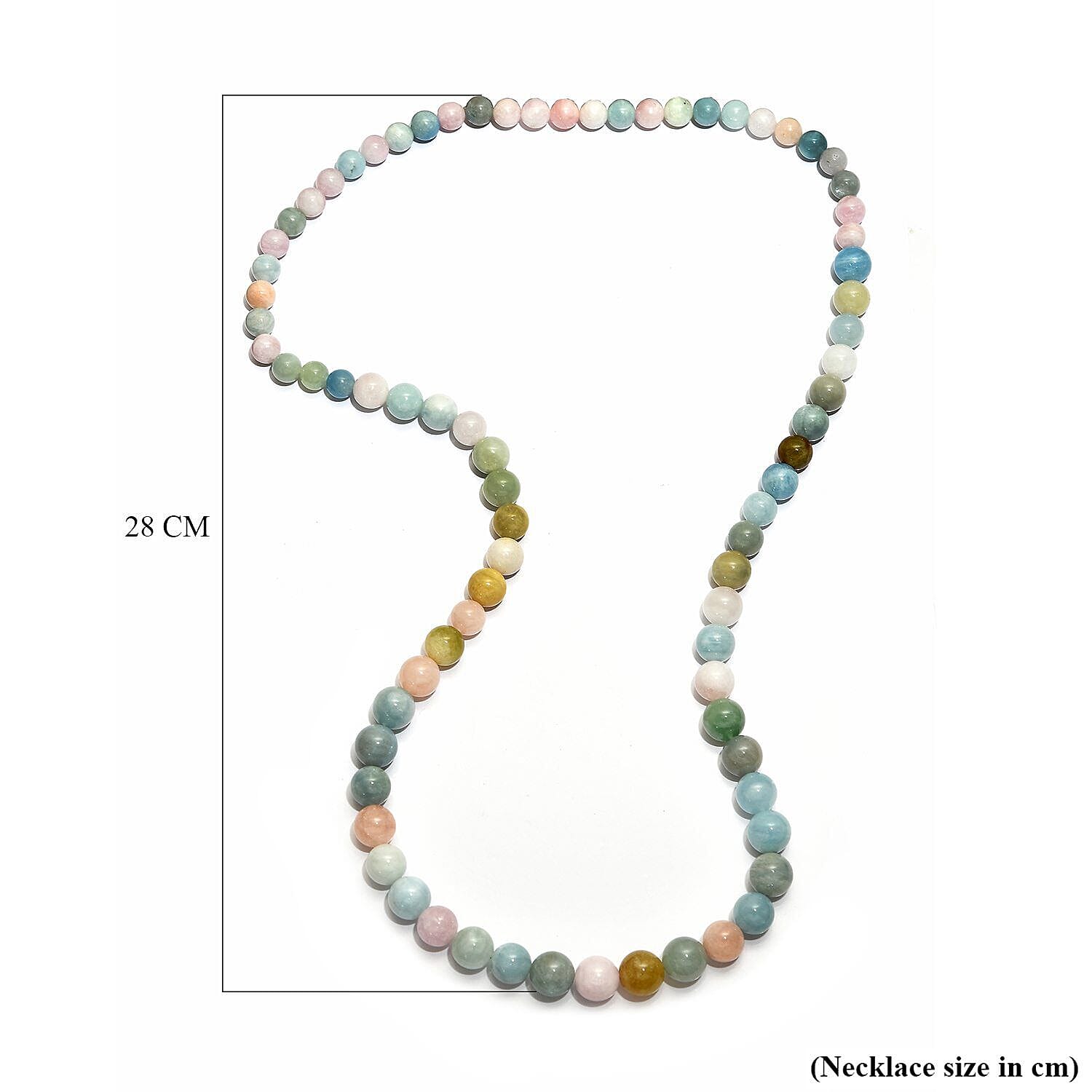 Multi Aquamarine, Morganite and Beryl Stone Necklace (Size - 30) 595.00 Ct.
