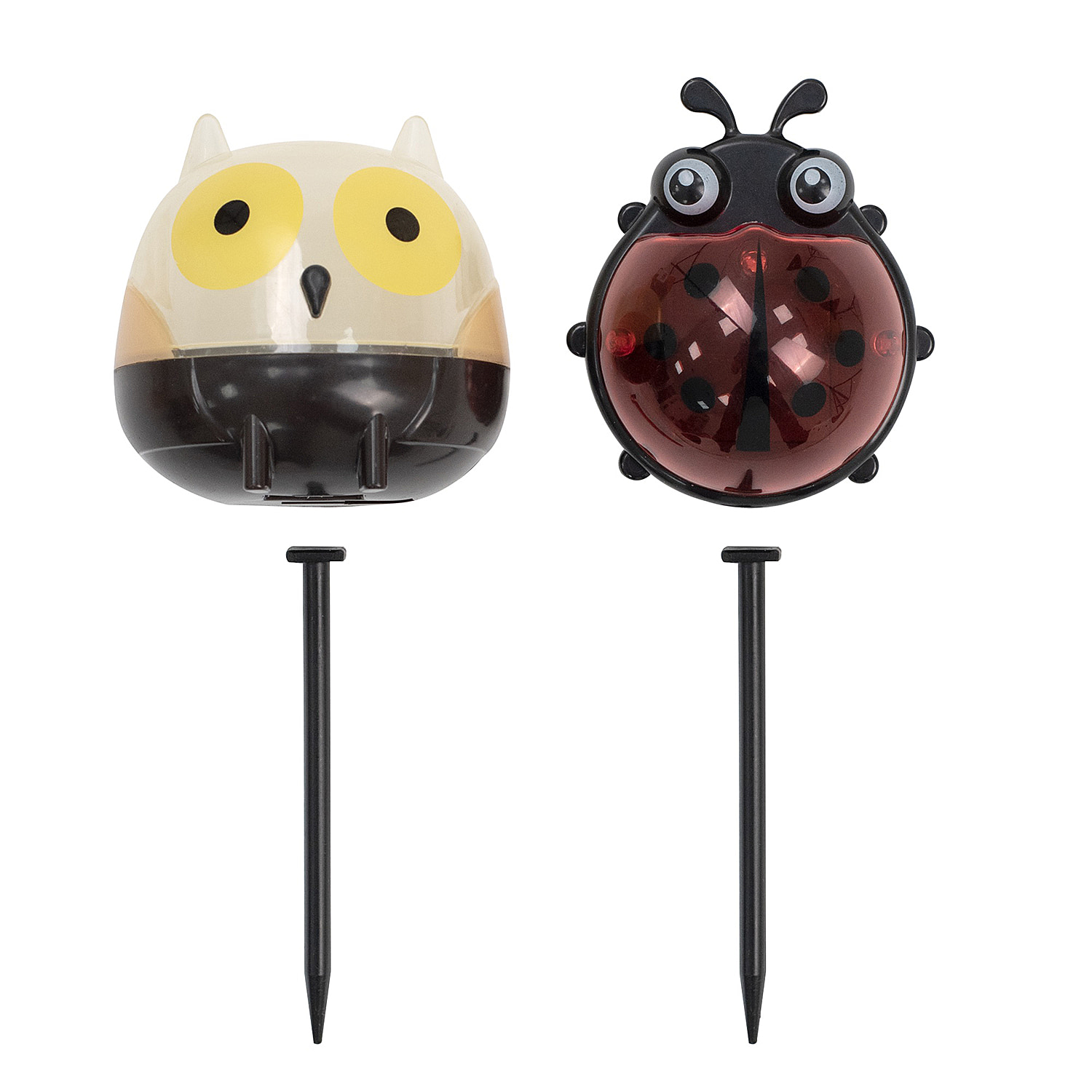 Owl and Ladybird  solar light - 2 piece set