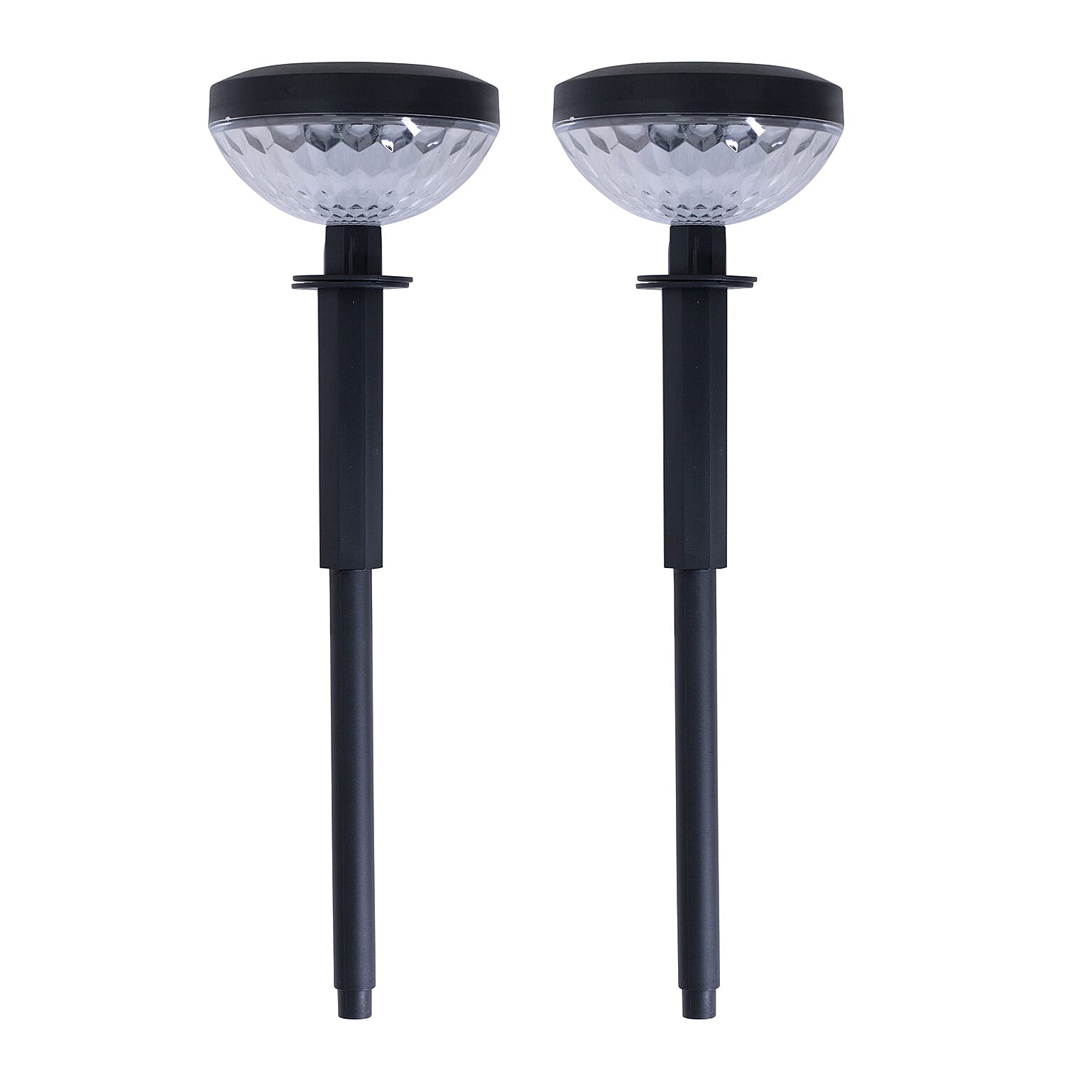 Set of 2 - Outdoor Decorative Pathway Solar Garden Lights - Black