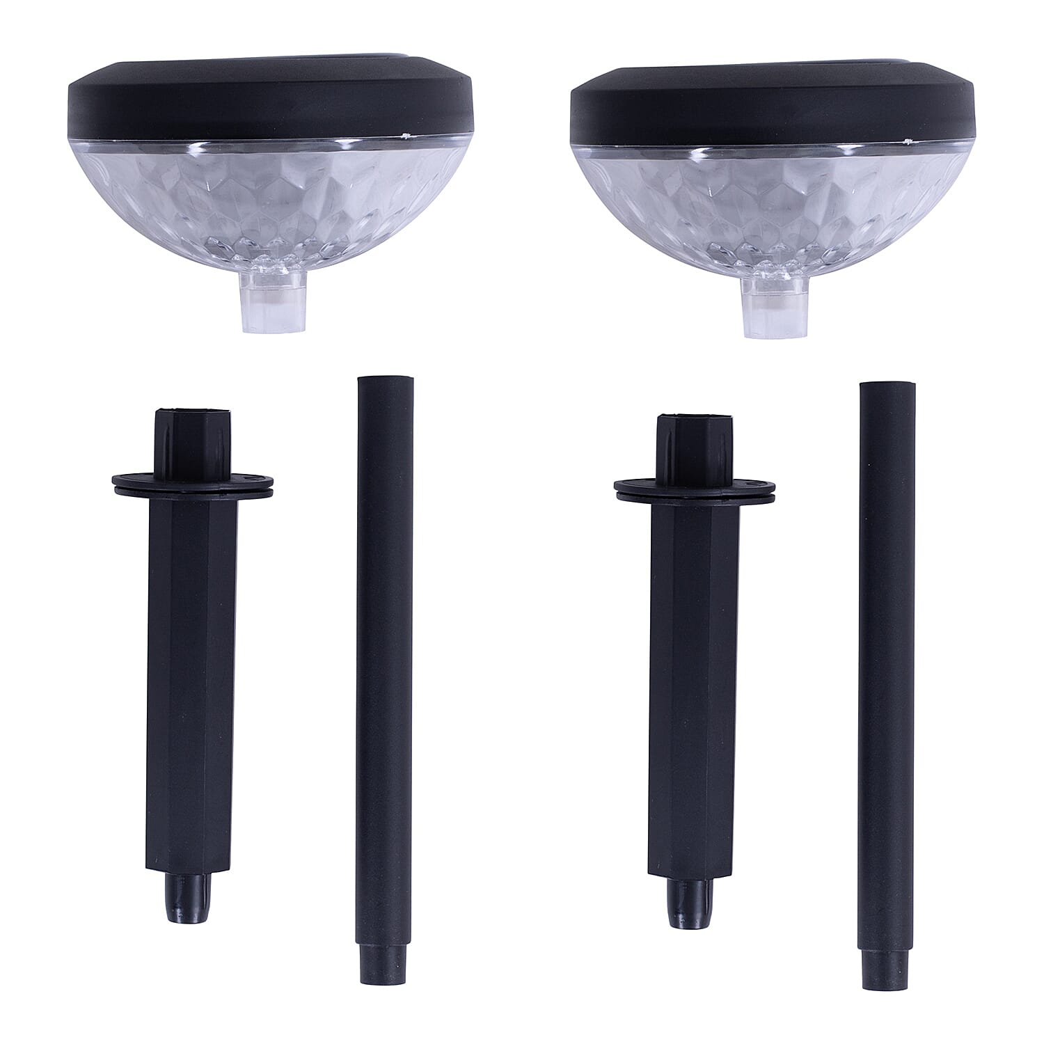 Set of 2 - Outdoor Decorative Pathway Solar Garden Lights - Black