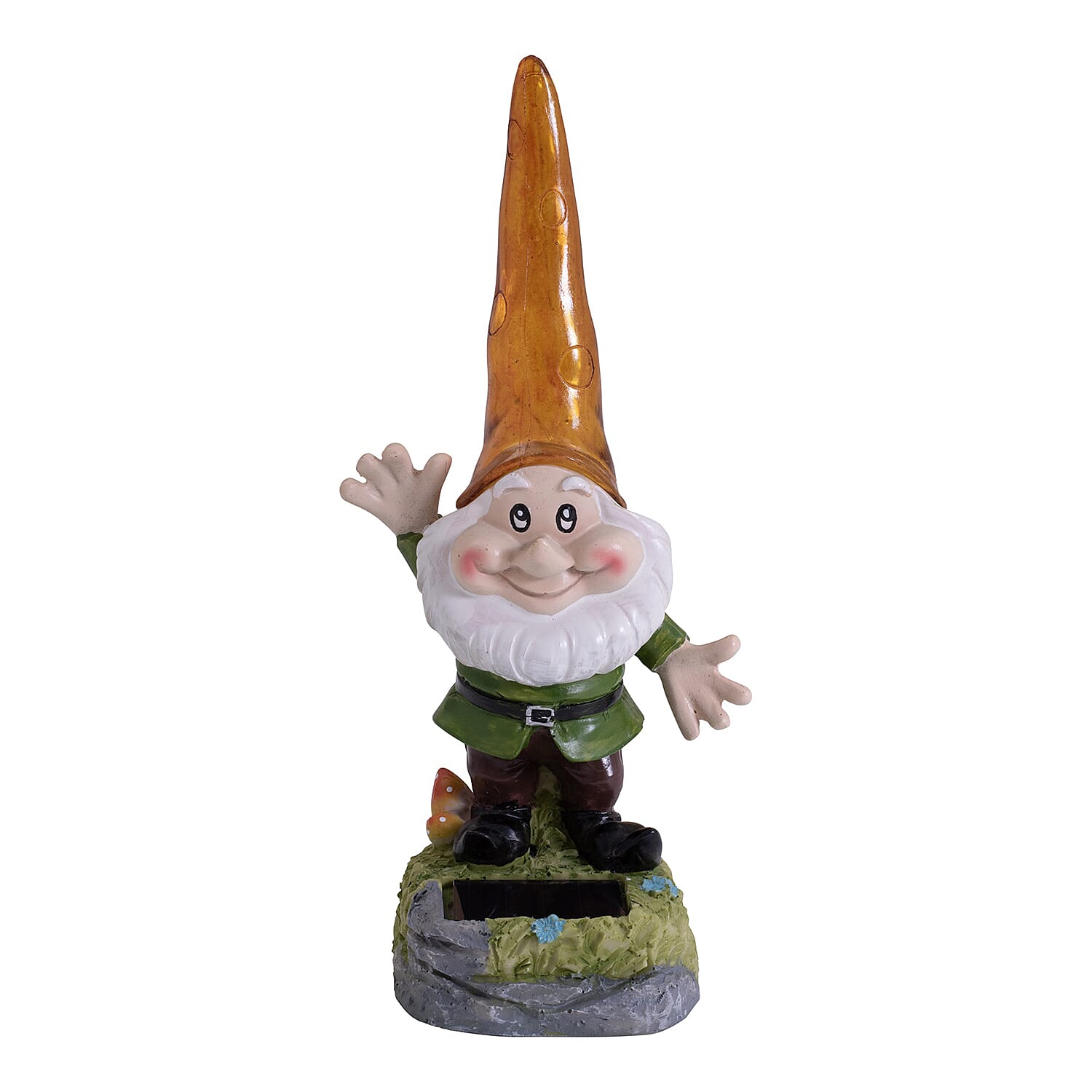 Solar Light Gnome With Yellow Hat (11 inch approx.)