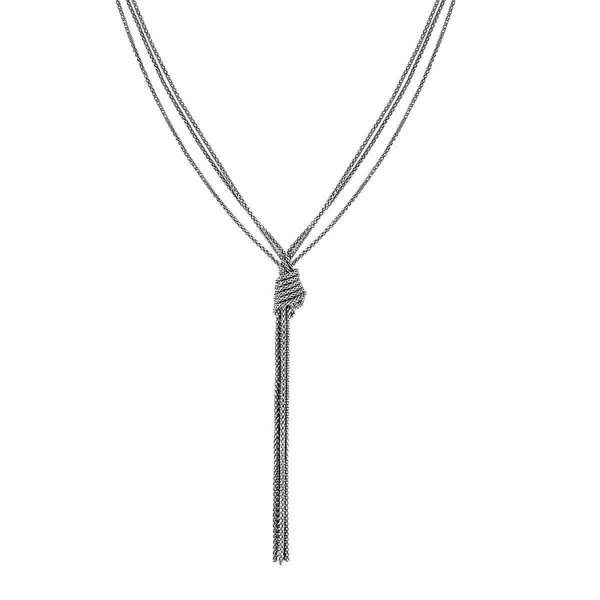 Rhodium Overlay Sterling Silver NecklaceE (Size - 18),  Silver Wt. 12.1 Gms