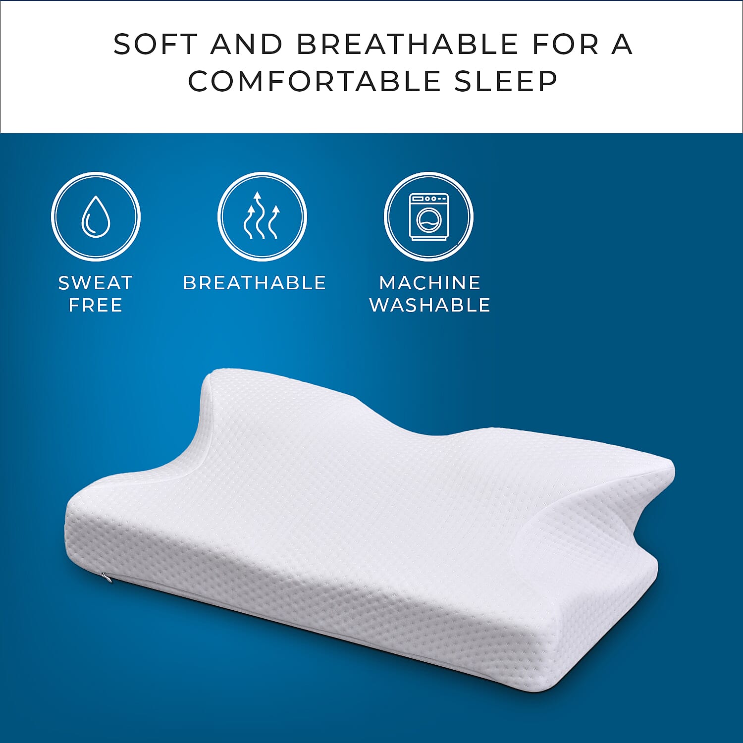 Memory Foam Anti Snore Pillow (Size 59x34x12 Cm)