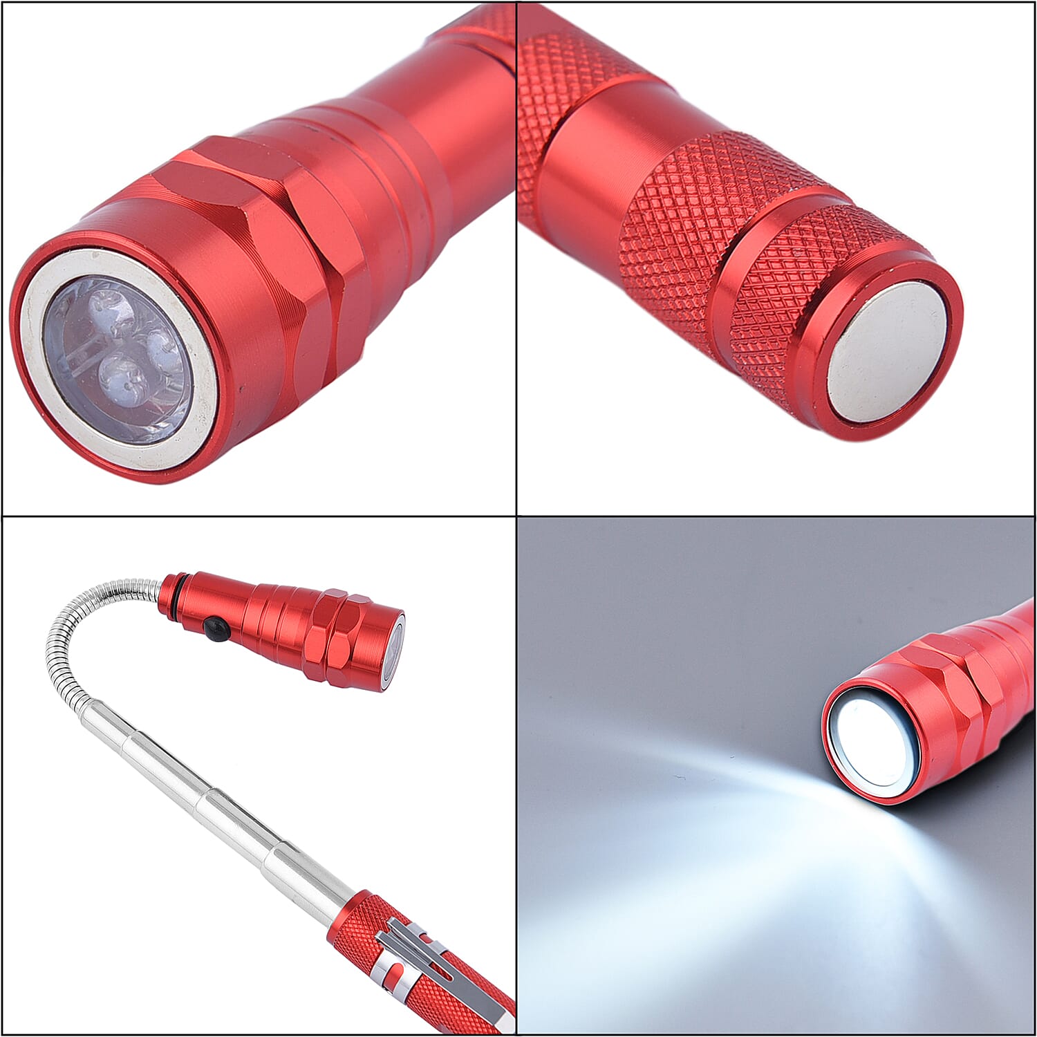 Set of 2 LED Flexible Magnetic Flashlight - Red
