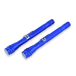 2 Piece Set  360 Degree Flexible Head 3 LED Magnetic Flashlight  Blue