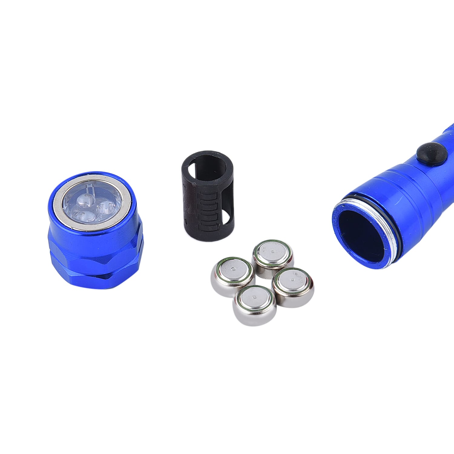 2 Piece Set  360 Degree Flexible Head 3 LED Magnetic Flashlight  Black