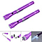 2 Piece Set  360 Degree Flexible Head 3 LED Magnetic Flashlight  Purple