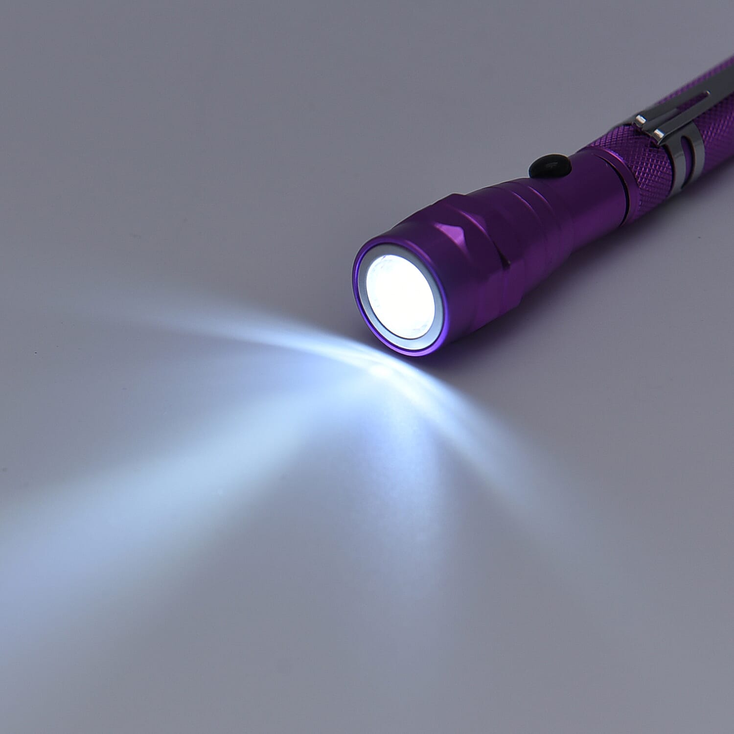 Set of 2 - 360 Degree Flexible Head 3 LED Magnetic Flashlight (Size 17x2.2 Cm) (4XLR44 Battery Included) - Purple