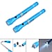 2 Piece Set  360 Degree Flexible Head 3 LED Magnetic Flashlight  Cyan