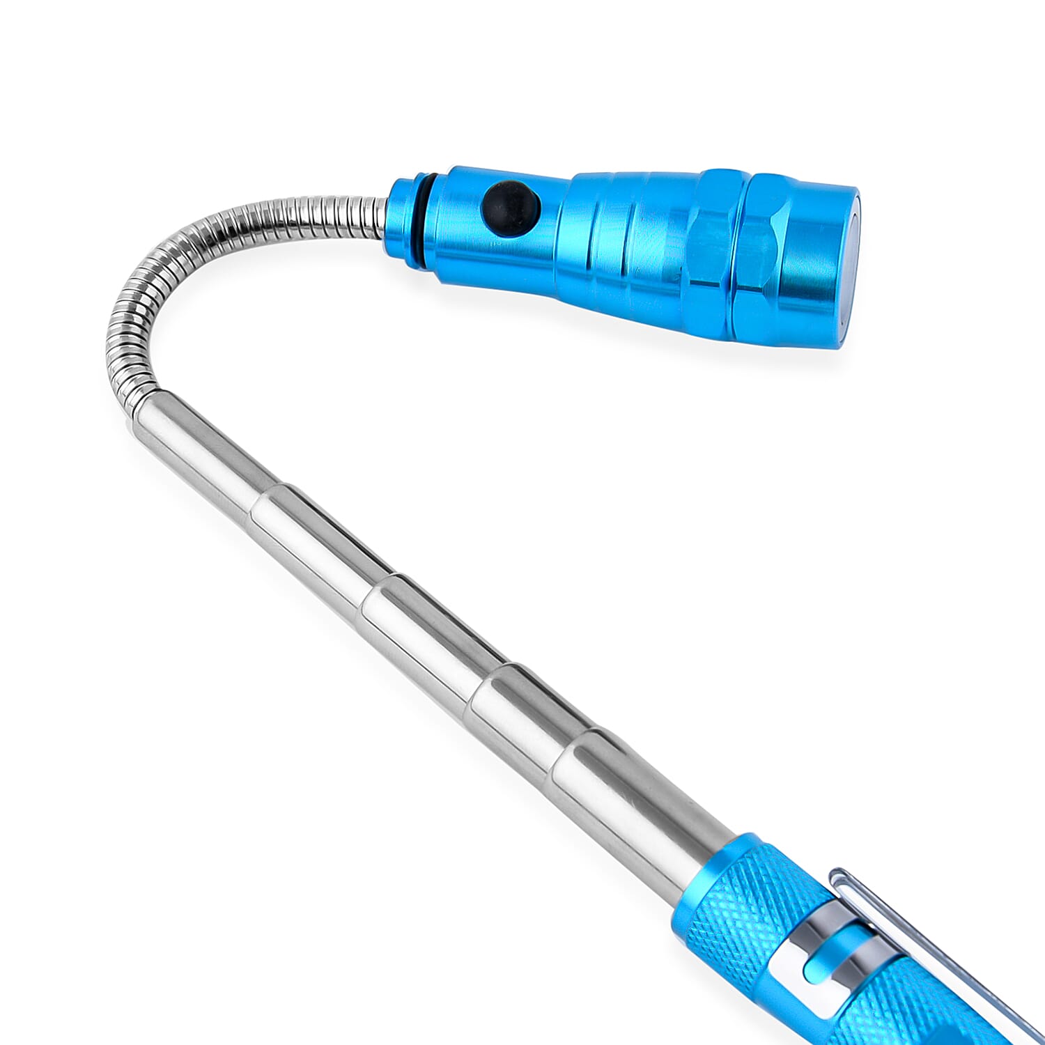 Set of 2 - 360 Degree Flexible Head 3 LED Magnetic Flashlight (Size 17x2.2 Cm) (4XLR44 Battery Included) - Cyan