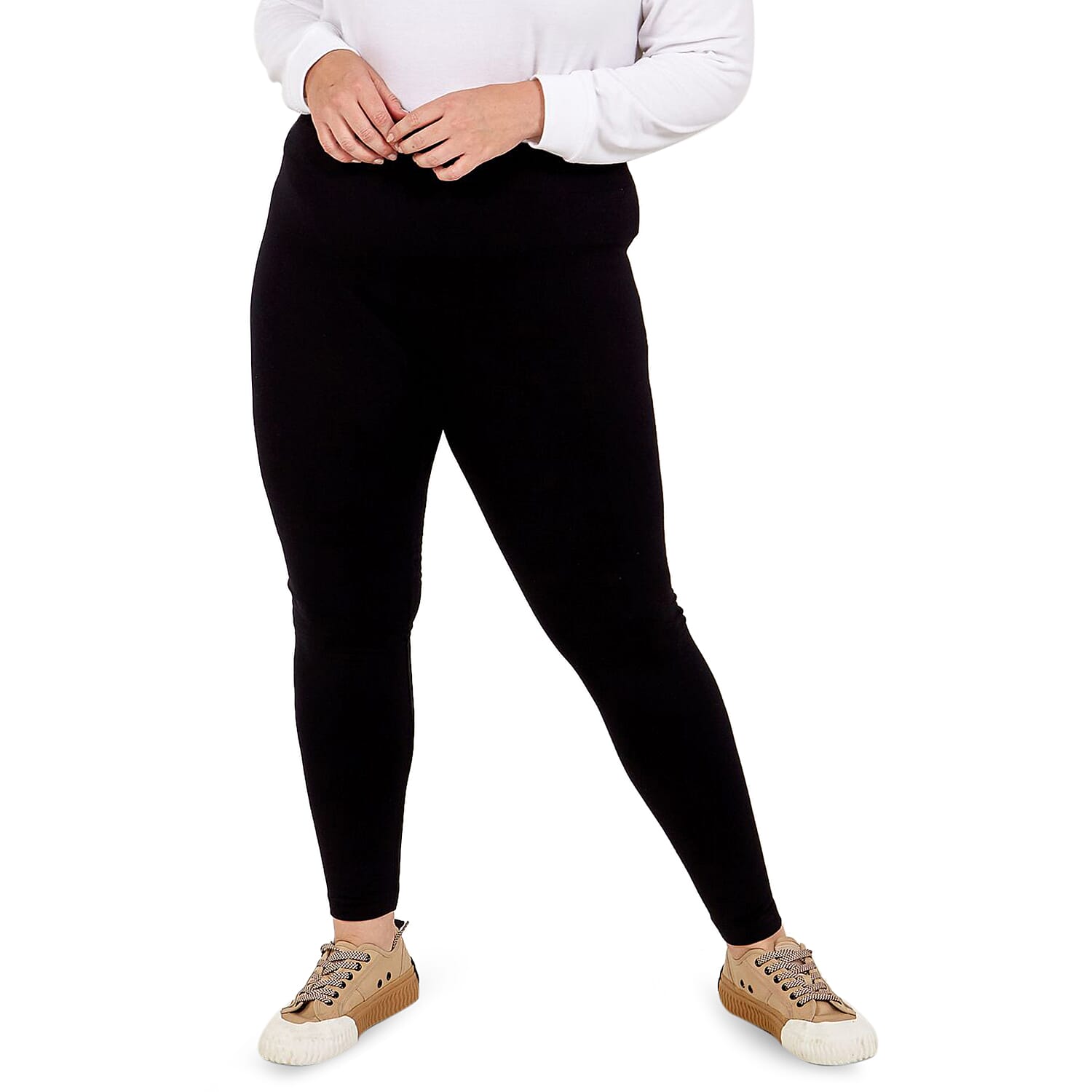 Tamsy  Fleece Lined Yoga Legging Black S ( 8-10 )