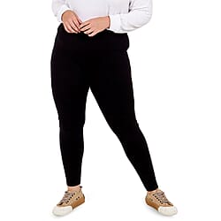 Tamsy  Fleece Lined Yoga Legging Black S ( 8-10 )