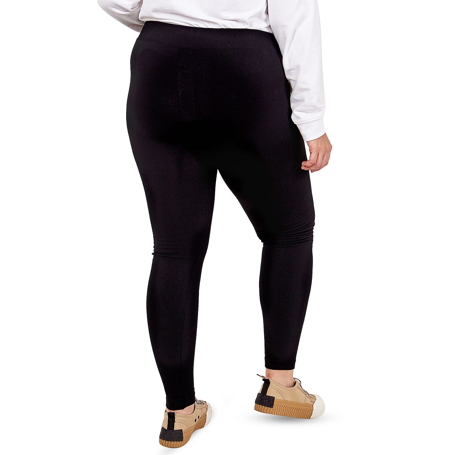 Tamsy  Fleece Lined Yoga Legging Black S ( 8-10 )