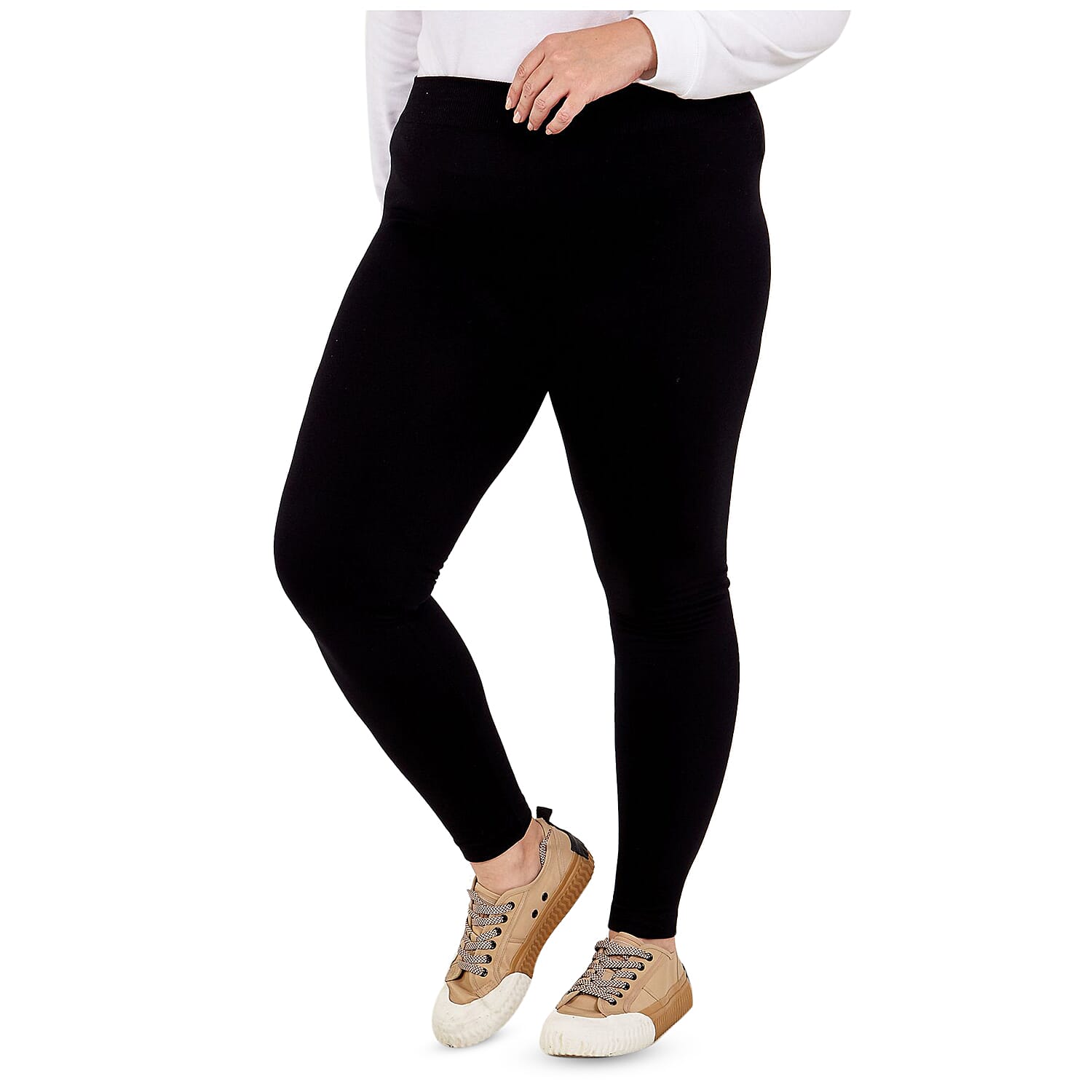 Tamsy  Fleece Lined Yoga Legging Black S ( 8-10 )