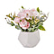 Carnation Faux Flower with Ceramic Basin (Size 15x9x9 cm) - Pink and White