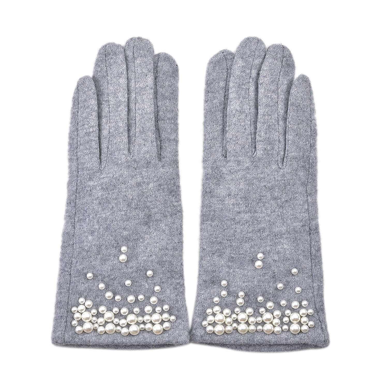 Cashmere Touch Screen Gloves (Size 23x9 cm) - Grey