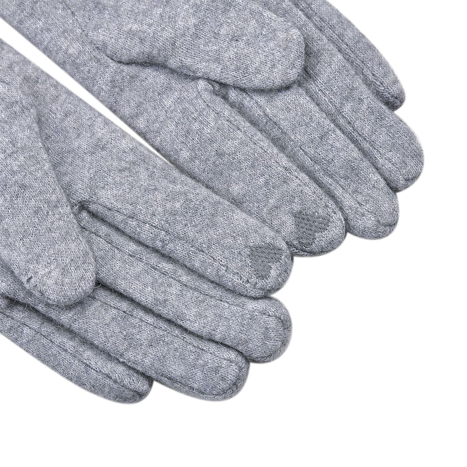 Cashmere Touch Screen Gloves (Size 23x9 cm) - Grey