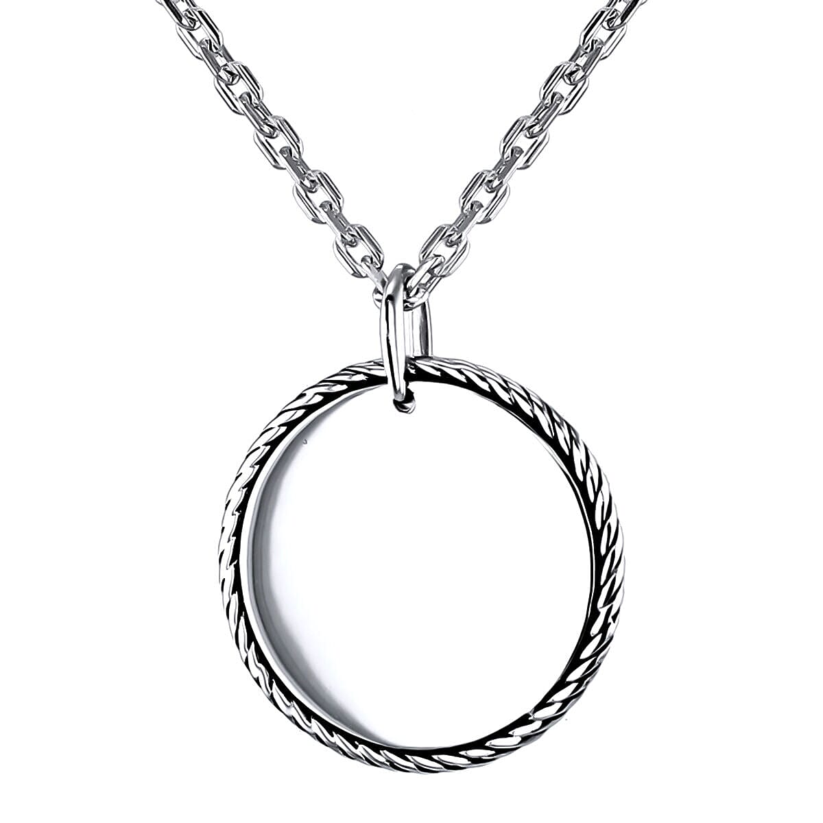 Rhodium Overlay Sterling Silver NecklaceE (Size - 20),  Silver Wt. 12.9 Gms