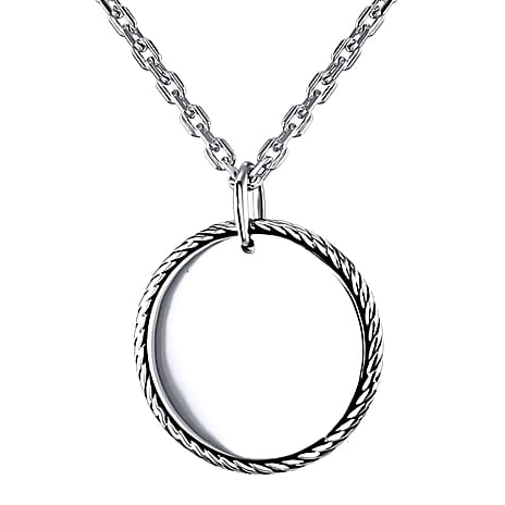 Rhodium Overlay Sterling Silver NecklaceE (Size - 20),  Silver Wt. 12.9 Gms