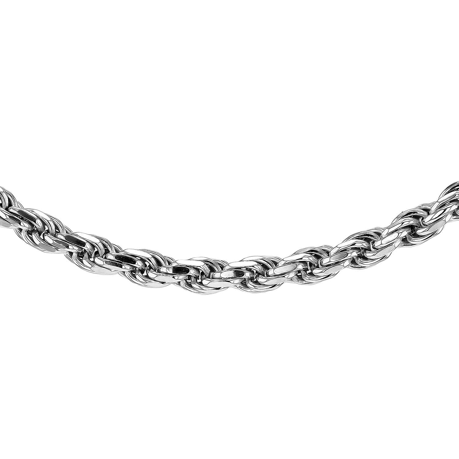 Rhodium Overlay Sterling Silver Chain (Size - 18),  Silver Wt. 31.7 Gms