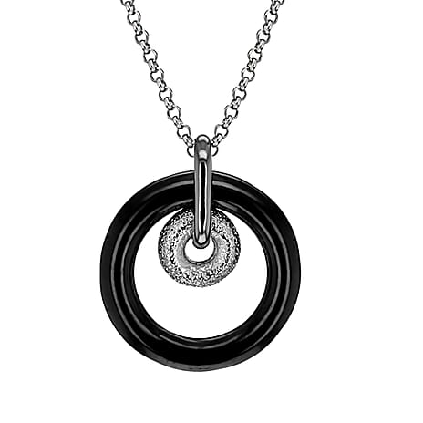 Rhodium Overlay Sterling Silver NecklaceE (Size - 18),  Silver Wt. 6.4 Gms