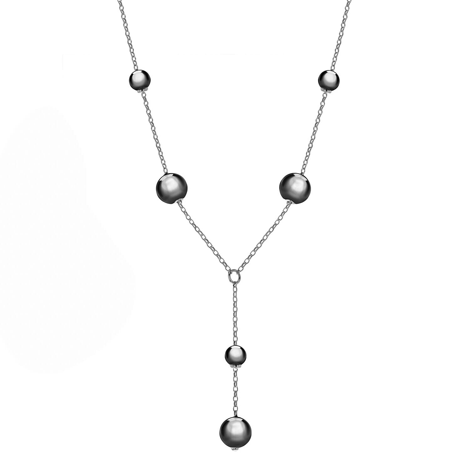 Rhodium Overlay Sterling Silver NecklaceE (Size - 18),  Silver Wt. 13.1 Gms