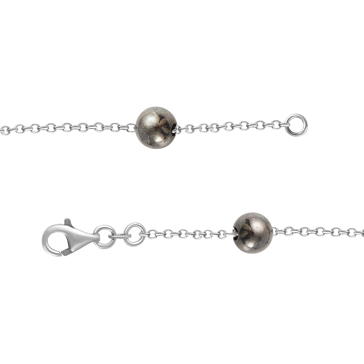 Rhodium Overlay Sterling Silver NecklaceE (Size - 18),  Silver Wt. 13.1 Gms