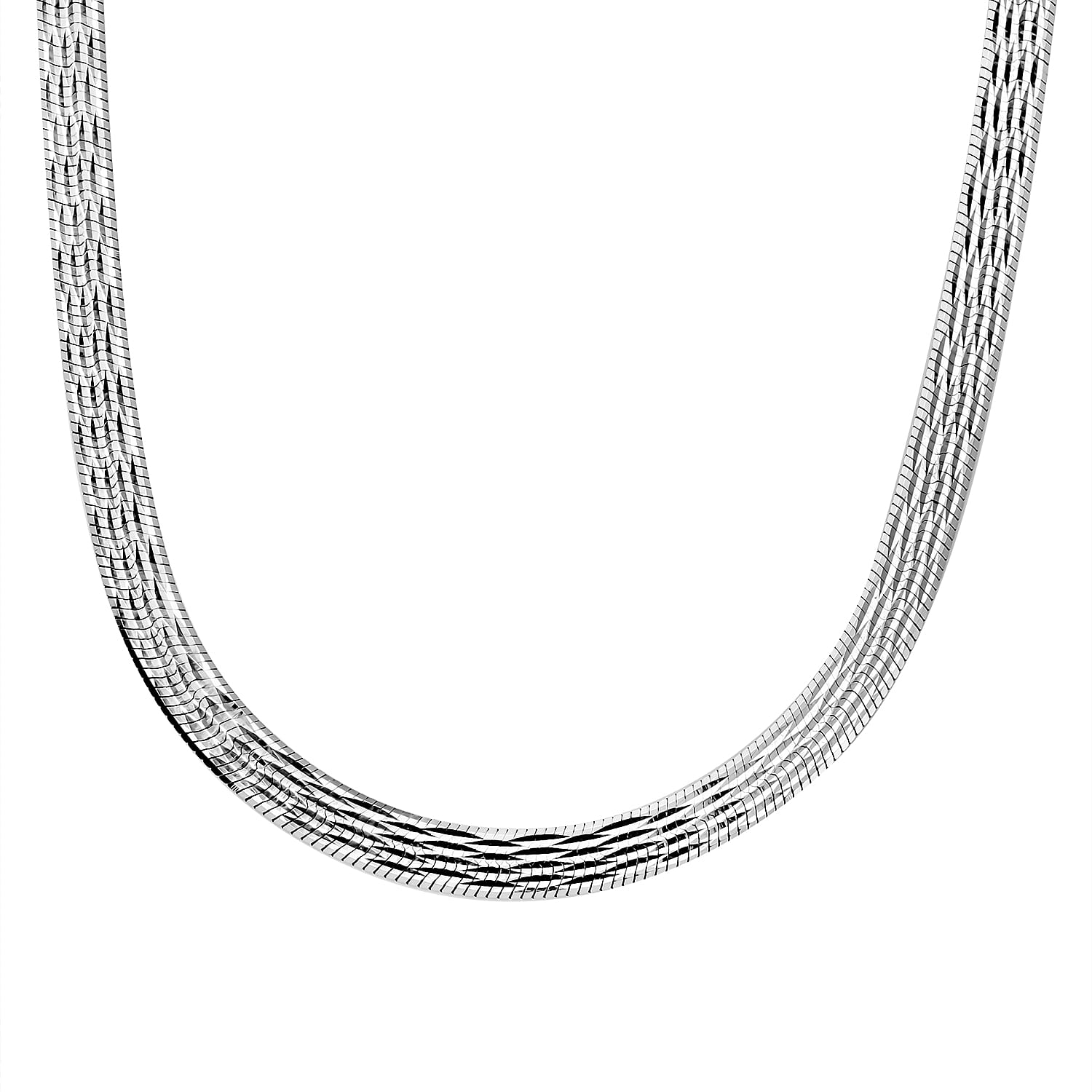 Rhodium Overlay Sterling Silver NecklaceE (Size - 17),  Silver Wt. 19.5 Gms