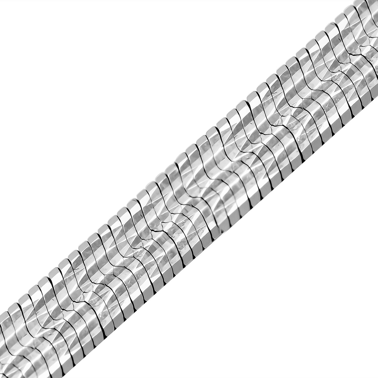 Rhodium Overlay Sterling Silver NecklaceE (Size - 17),  Silver Wt. 19.5 Gms