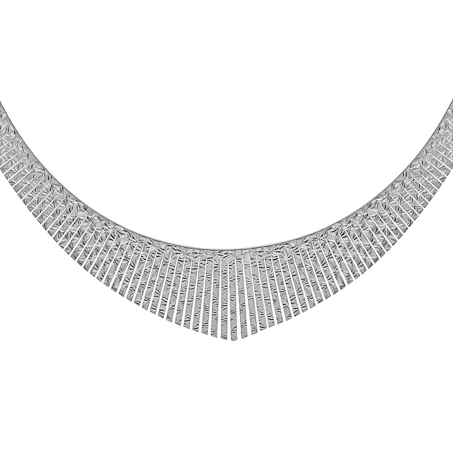 Rhodium Overlay Sterling Silver NecklaceE (Size - 17),  Silver Wt. 30.7 Gms