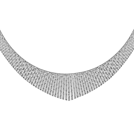 Rhodium Overlay Sterling Silver NecklaceE (Size - 17),  Silver Wt. 30.7 Gms