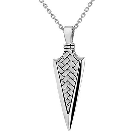 Rhodium Overlay Sterling Silver NecklaceE (Size - 20),  Silver Wt. 10.2 Gms