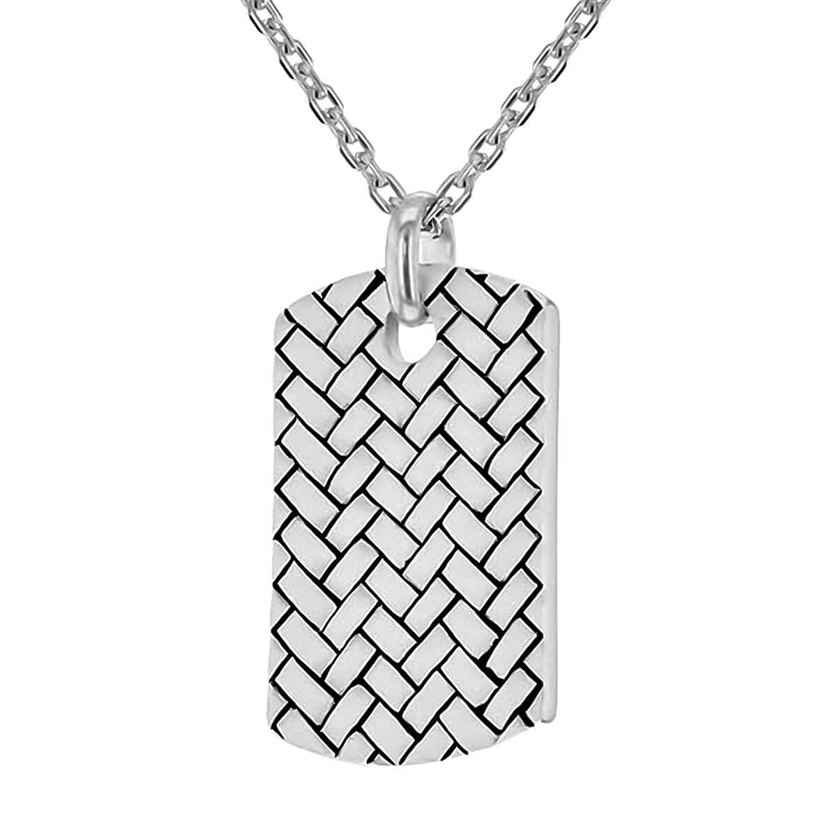 Rhodium Overlay Sterling Silver NecklaceE (Size - 20),  Silver Wt. 13 Gms