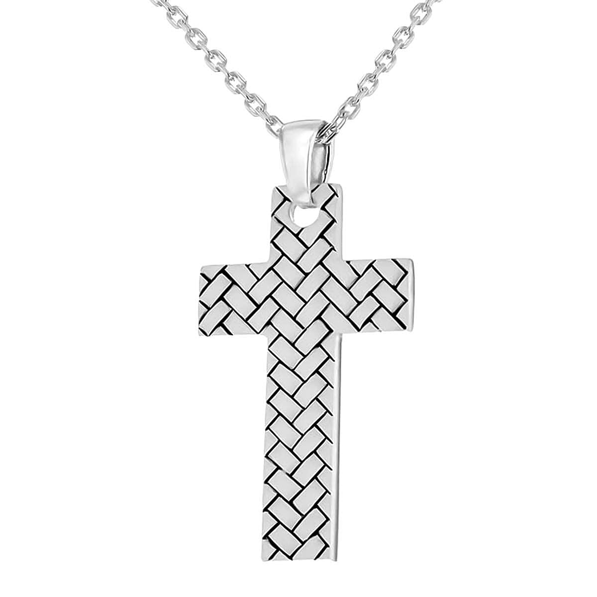 Rhodium Overlay Sterling Silver NecklaceE (Size - 20),  Silver Wt. 12.5 Gms