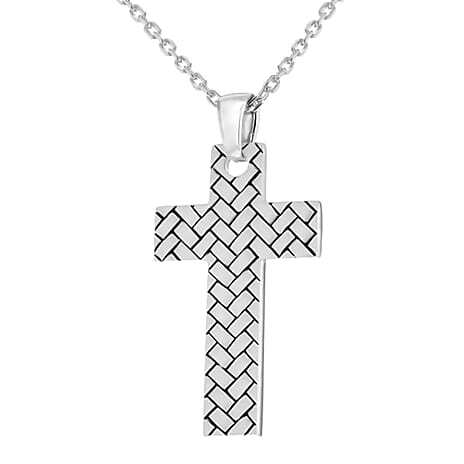 Rhodium Overlay Sterling Silver NecklaceE (Size - 20),  Silver Wt. 12.5 Gms